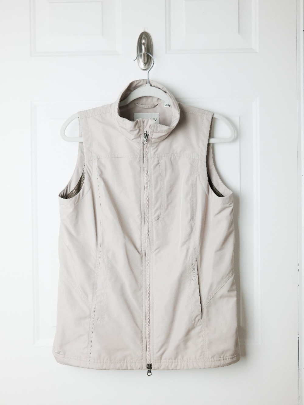 ORVIS Women's Beige Lightweight Full Zip Vest Pockets Size Small